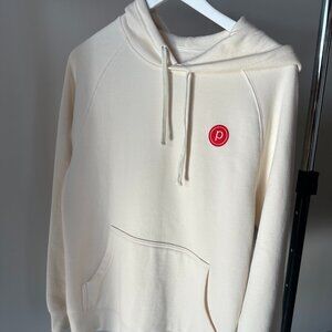 NWT Pure Barre Supply Hood Sweatshirt in Ivory with Pure Barre Logo